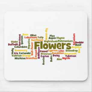 Word Cloud-Blume Mousepad