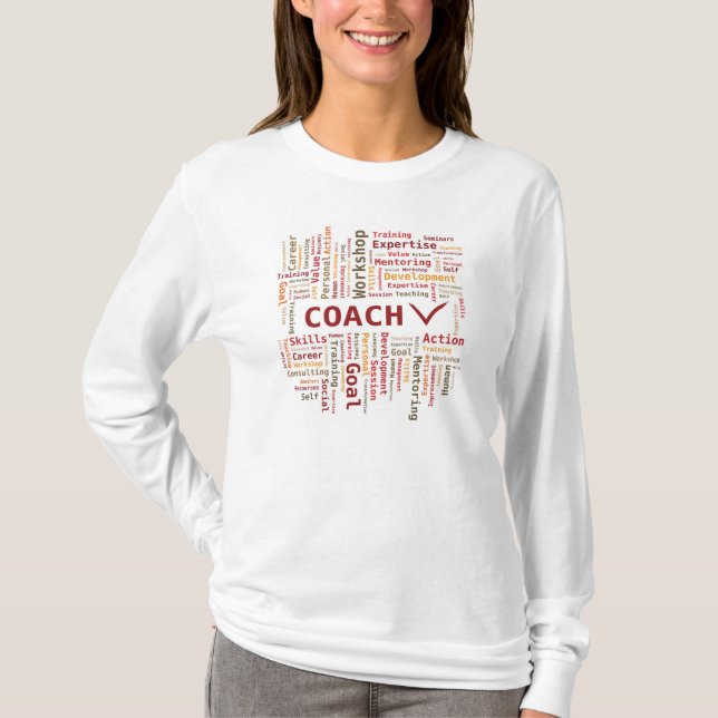 Word Cloud Coach Kompetenz - Red Orange T-Shirt (Vorderseite)