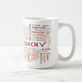 Word Cloud Coach Kompetenz - Red Orange Tasse