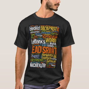 Word Cloud: Führung, Service, Integrität, Team T-Shirt