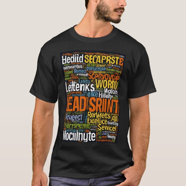 Word Cloud: Führung, Service, Integrität, Team T-Shirt (Vorderseite)