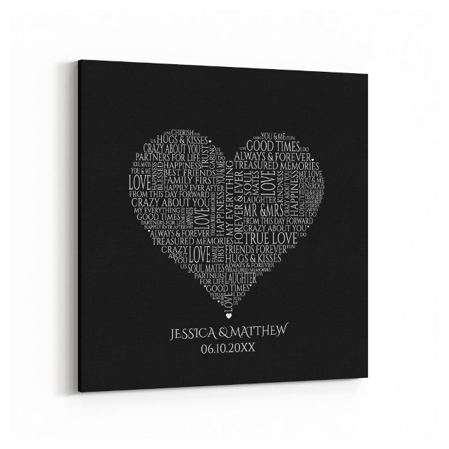 Word Cloud für Hochzeiten und Jahrestage Leinwanddruck (Von Creator hochgeladen)