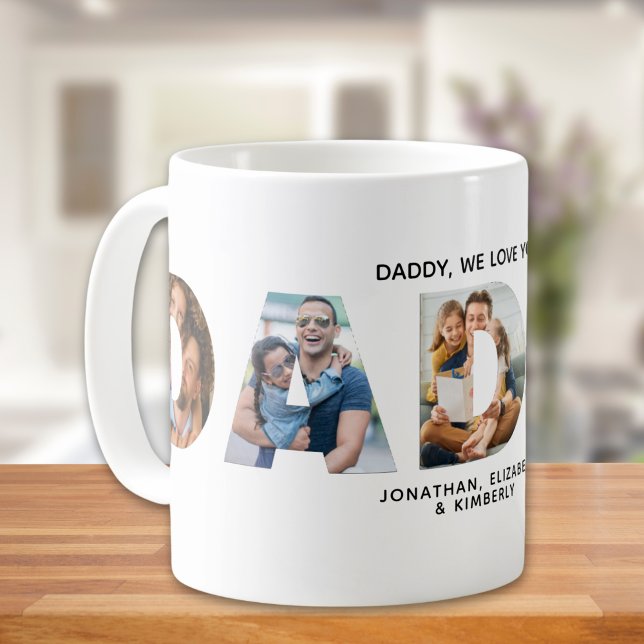 Word Daddy with pictures for Dad Kaffeetasse (Von Creator hochgeladen)