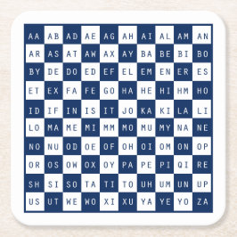 Word Game Cheat Sheet Blau Rechteckiger Pappuntersetzer