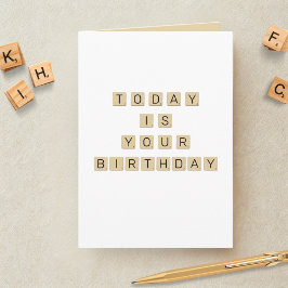 Word Game Letter Tile Geburtstag Karte