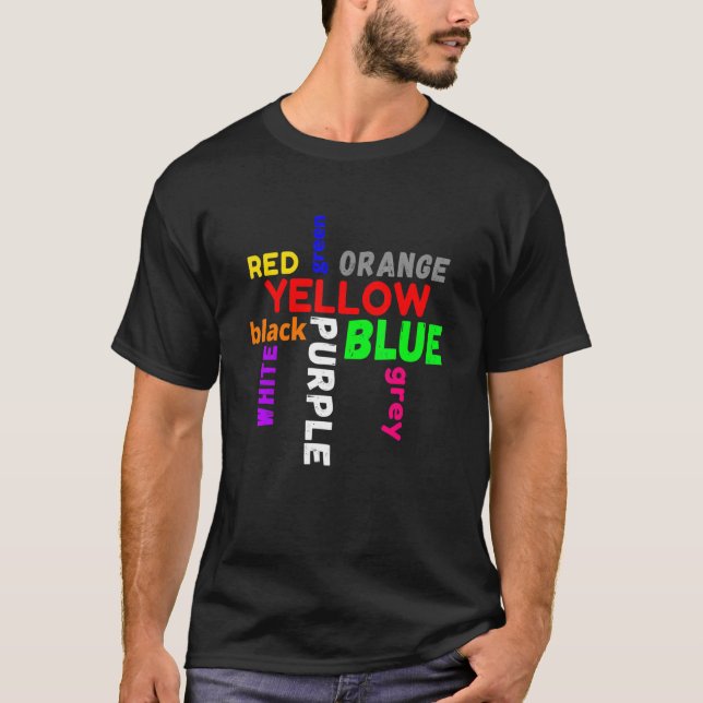 word game saying colours colourful confusion T-Shirt (Vorderseite)
