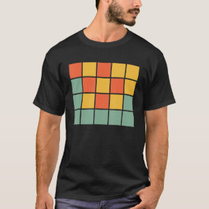 Word Games Retro Orange Gelbe Quadrate für Ha T-Shirt