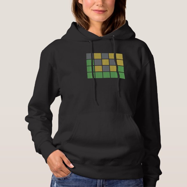 Word Games With Green Gray Yellow Squares For Happ Hoodie (Vorderseite)