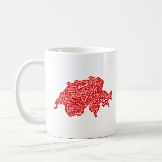 Word Karte der Schweiz Kaffeetasse (Links)