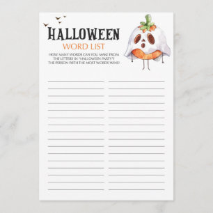 Word List Game für Halloween Themed Party