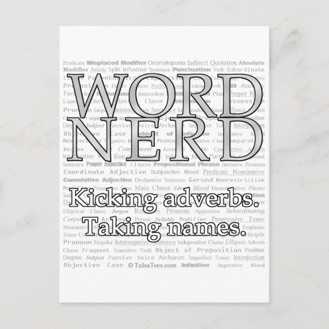 Word Nerd Postkarte (Vorderseite)