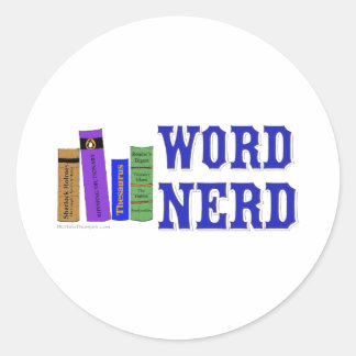 Word-Nerd Runder Aufkleber