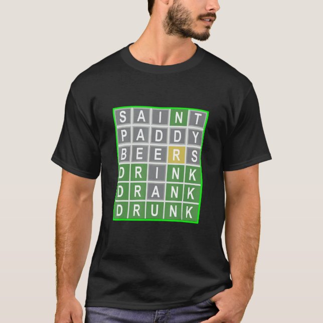 Word Puzzle St Patricks St Paddy Beer Drinks Männe T-Shirt (Vorderseite)