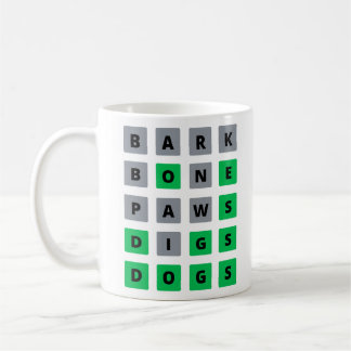 Word Puzzle-Tasse für Hundefreunde Kaffeetasse