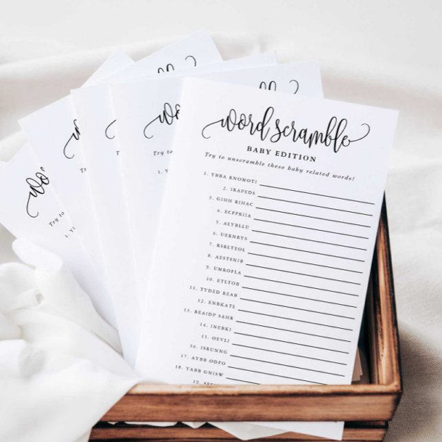 Word Scramble Baby Edition Paper Game Card Flyer (Von Creator hochgeladen)