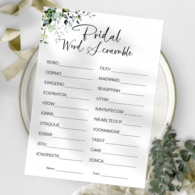 Word Scramble-Brautparty-Spiel Einladung (Von Creator hochgeladen)