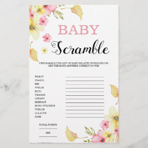 Word Scramble Floral Baby Shooting Game