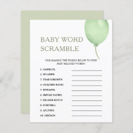 Word Scramble | Green Balloon Baby Showspiel