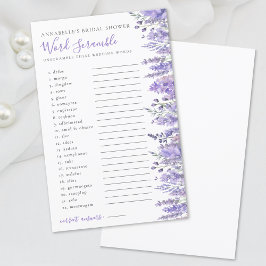 Word Scramble Lavender Floral Brautparty