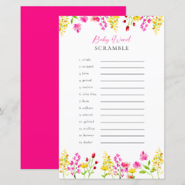 Word Scramble Wildblumen Baby Showspiel