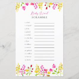 Word Scramble Wildblumen Baby Showspiel