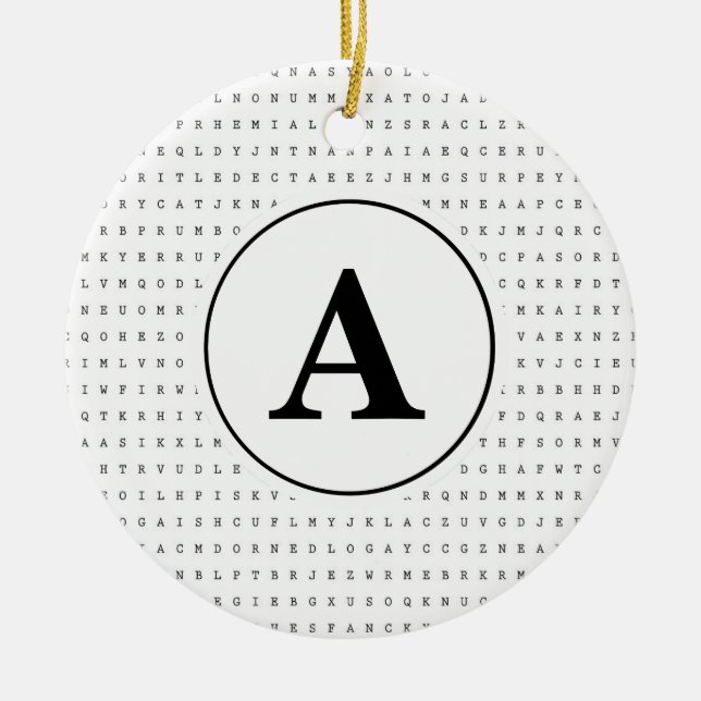 Word Search Puzzle Monogram Keramik Ornament (Vorne)