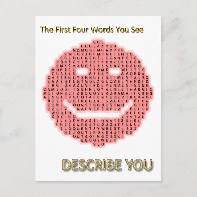 WORD SMILE POSTCARD+Ohrfeigen Postkarte (Vorderseite)