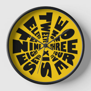 Word Time Clock Wanduhr