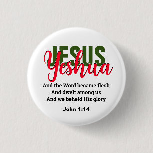 Word wurde zu Fleisch YESHUA JESUS Christlich Button