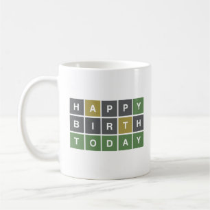 Wordle Happy Geburtstag heute, Wordle Geburtstag Kaffeetasse