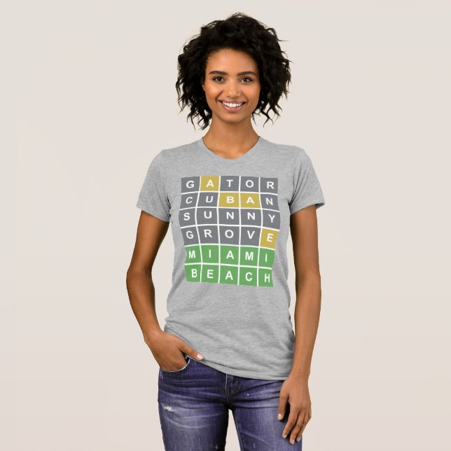 Wordle Puzzle "Miami Beach" Shirt 2 (Vorne ganz)