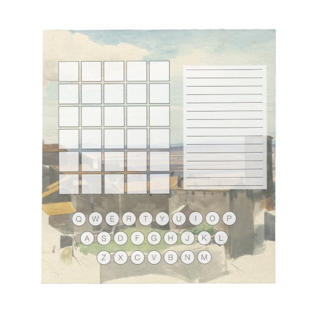 Wordle Scratch Pad Notebook - Tivoli Notizblock (Vorderseite)