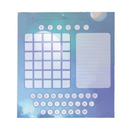 Wordle Scratch Pad Notepad - Leerzeichen blau Notizblock