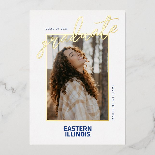 Wordmark-Logo der Universität Ost-Illinois Folieneinladung (Vorderseite)