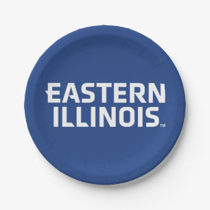 Wordmark-Logo der Universität Ost-Illinois Pappteller