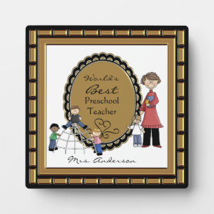Word's Best Daycare Preschool Teacher Plaque Fotoplatte