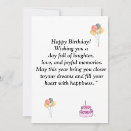 Words of congratulations for the happy birthday o Einladung