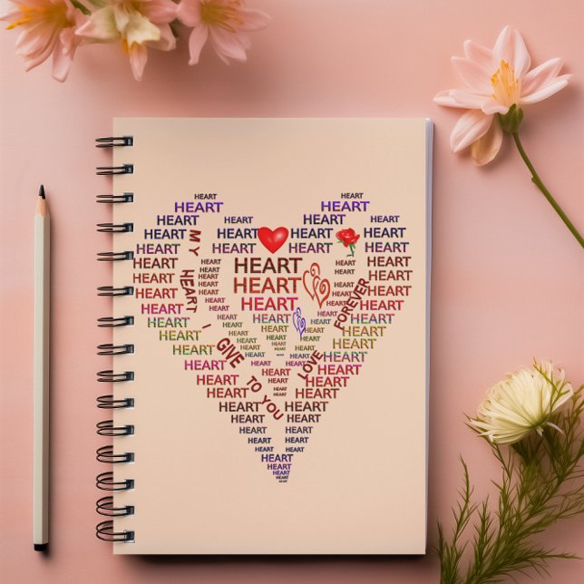 Words of Heart Foto Notebook Notizblock (Words of Heart Photo Notebook)