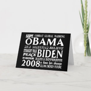 Words of Hope Obama & Biden 2008 Greeting Card 2 Karte