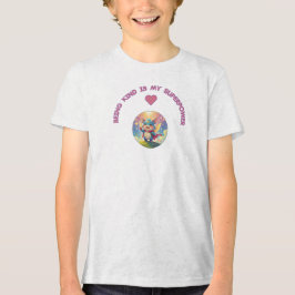 Words Saying “Being Kind is my Superpower” Tri-Blend Shirt