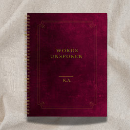 Words Unspoken Notebook – Maroon Gold Leather Look Notizbuch