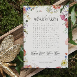 Wordsearch Pressed Floral Brautparty Game