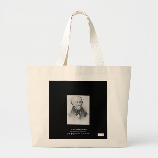 Wordsworth "Little Acts" Zitat Bio Canvas-Tasche Jumbo Stoffbeutel (Vorne)