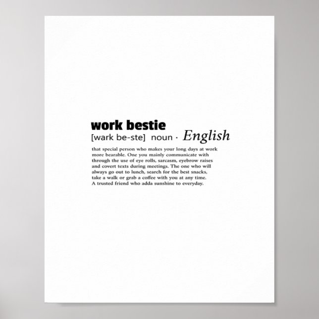 Work Bestie Classic Chill Poster (Vorne)