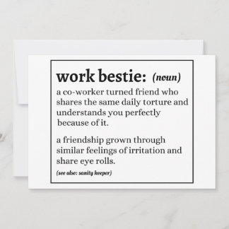 Work Bestie Definition Einladung