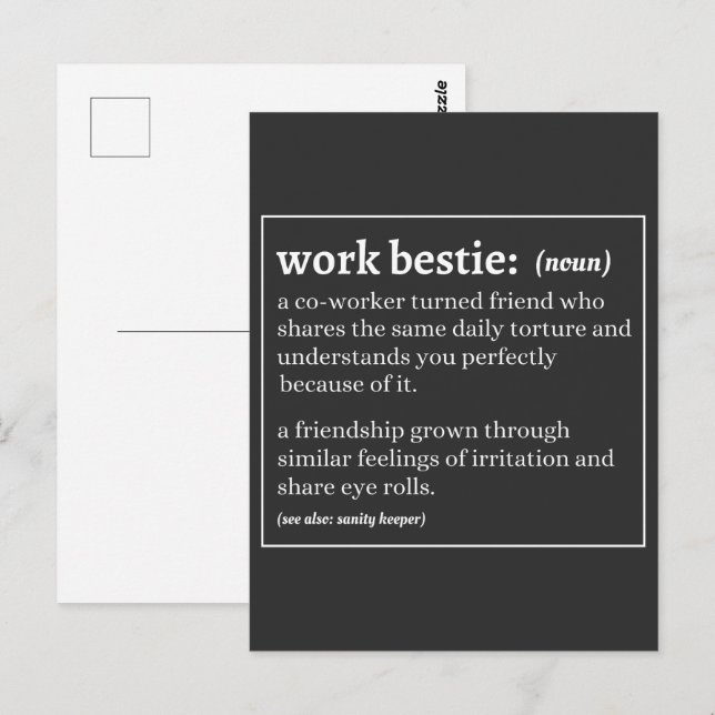 Work Bestie Definition Postkarte (Vorne/Hinten)