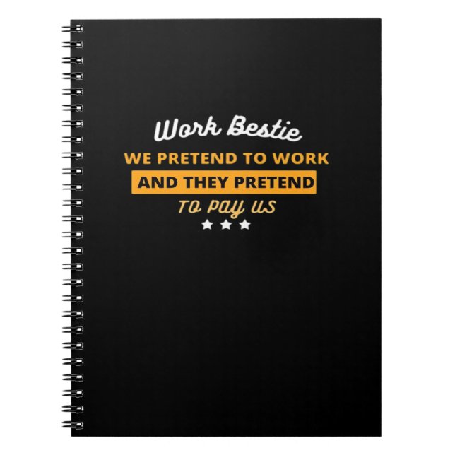 Work Bestie Funny Coworker Quote Classic Notizblock (Vorderseite)