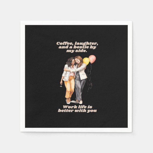 Work Besties Funny Serviette (Vorderseite)
