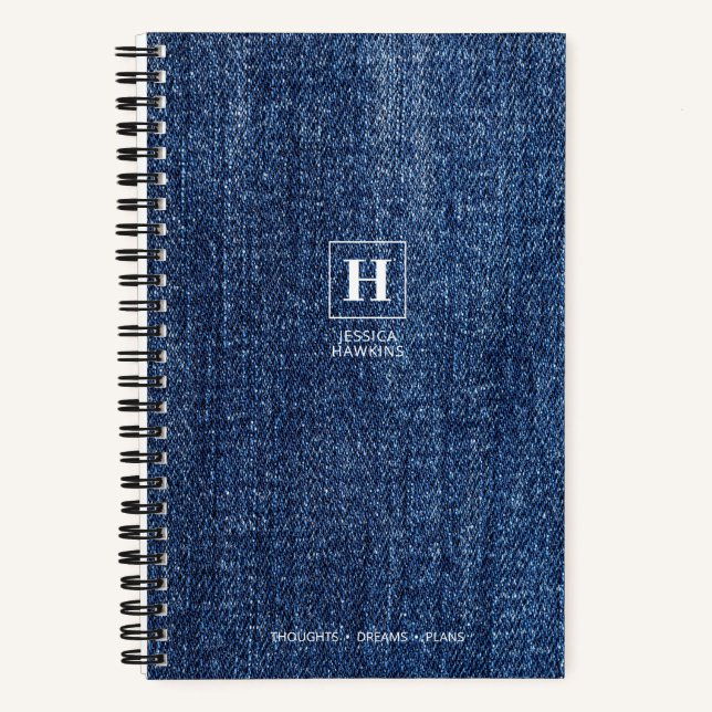 Work Blue Denim Classic Monogram Notizbuch (Vorderseite)