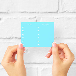 Work   Checkliste Persönliches Blau mit weißen Her Post-it Klebezettel